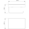 Бумагодержатель LEMARKGLASS LINE с полкой, чёрный/чёрное стекло