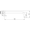 Держатель лейки верхнего душа LEMARK LM3787GM, настенный 334 мм, для LM3722GM, LM3729GM, графит