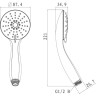Душевая лейка LEMARK LM8120C, 87,4 мм