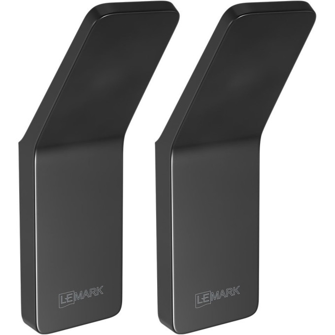 Крючок одинарный LEMARK SMOOTH LINE для полотенец 2 шт чёрный