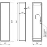 Пенал зеркальный LEMARK ELEMENT 40х160 см, 1 дверный, правый, с подсветкой, белый