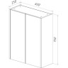Шкаф LEMARK COMBI 60 см подвесной, 2-х дверный, фасад Бетон, корпус белый глянец