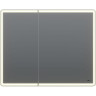 Шкаф зеркальный LEMARK ELEMENT 100х80 см 2-х дверный, с подсветкой, с розеткой, белый глянец