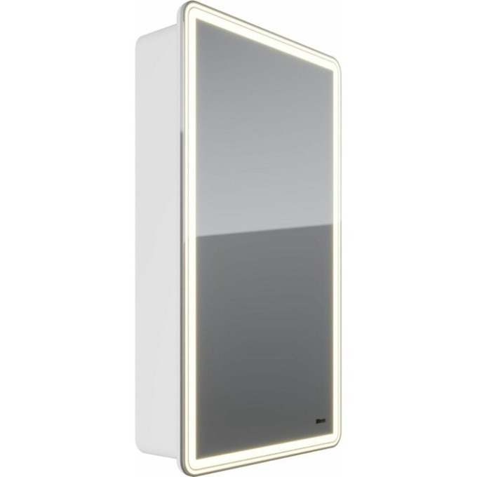 Шкаф зеркальный LEMARK ELEMENT 45х80 см 1 дверный, петли справа, с подсветкой, с розеткой, белый глянец