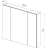 Шкаф зеркальный LEMARK UNIVERSAL 100х80 см 3-х дверный, цвет корпуса белый глянец