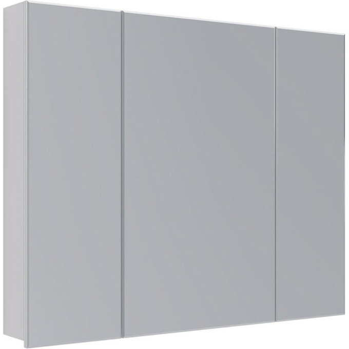 Шкаф зеркальный LEMARK UNIVERSAL 100х80 см 3-х дверный, цвет корпуса белый глянец