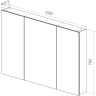 Шкаф зеркальный LEMARK UNIVERSAL 120х80 см 3-х дверный, цвет корпуса белый глянец