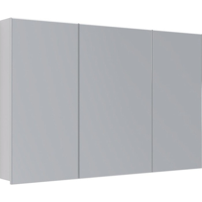 Шкаф зеркальный LEMARK UNIVERSAL 120х80 см 3-х дверный, цвет корпуса белый глянец