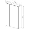 Шкаф зеркальный LEMARK UNIVERSAL 60х80 см 2-х дверный, цвет корпуса белый глянец
