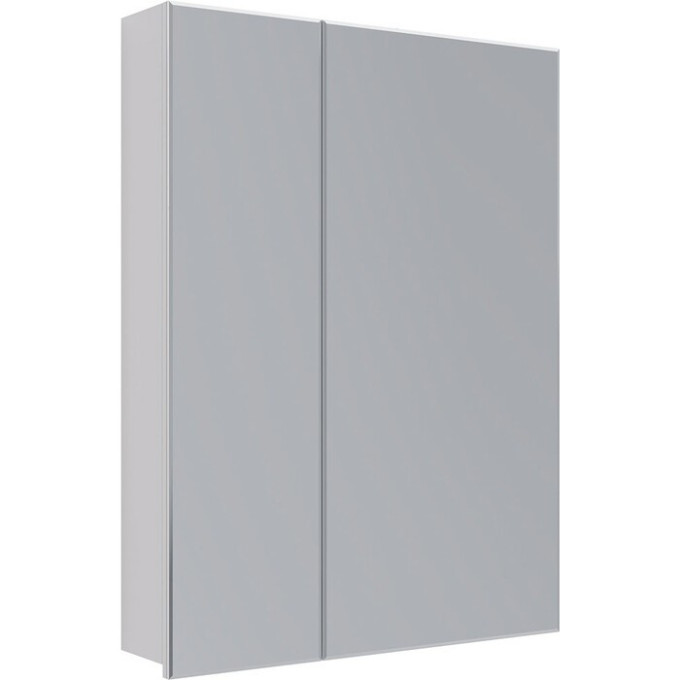Шкаф зеркальный LEMARK UNIVERSAL 60х80 см 2-х дверный, цвет корпуса белый глянец