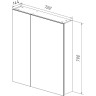 Шкаф зеркальный LEMARK UNIVERSAL 70х80 см 2-х дверный, цвет корпуса белый глянец