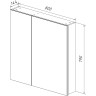 Шкаф зеркальный LEMARK UNIVERSAL 80х80 см 2-х дверный, цвет корпуса белый глянец