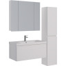 Шкаф зеркальный LEMARK UNIVERSAL 90х80 см 3-х дверный, цвет корпуса белый глянец