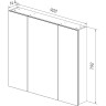 Шкаф зеркальный LEMARK UNIVERSAL 90х80 см 3-х дверный, цвет корпуса белый глянец