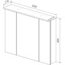 Шкаф зеркальный LEMARK ZENON 100х80 см 3-х дверный, с козырьком-подсветкой, с розеткой, белый глянец