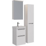 Шкаф зеркальный LEMARK ZENON 45х80 см 1 дверный, петли слева, с козырьком-подсветкой, с розеткой, белый глянец