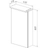 Шкаф зеркальный LEMARK ZENON 45х80 см 1 дверный, петли слева, с козырьком-подсветкой, с розеткой, белый глянец