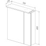 Шкаф зеркальный LEMARK ZENON 70х80 см 2-х дверный, с козырьком-подсветкой, с розеткой, белый глянец