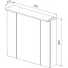 Шкаф зеркальный LEMARK ZENON 90х80 см 3-х дверный, с козырьком-подсветкой, с розеткой, белый глянец