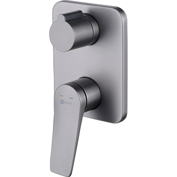 Смеситель LEMARK BRONX LM3727GM для ванны и душа встраиваемый с 2-функциональным дивертором графит