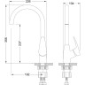 Смеситель LEMARK LINARA LM0405PGR для кухни с высоким поворотным изливом, грей