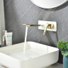 Смеситель LEMARK MISTA LM6426WG для умывальника встраиваемый, белый/золото