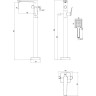 Смеситель напольный для ванны LEMARK BRONX LM3744GM