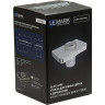 Стакан для зубных щеток LEMARK GLASS LINE с держателем хром/белое стекло
