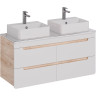 Столешница LEMARK OLIVIA 125 см под 2 раковины из стекла, белый