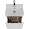 Тумба LEMARK BUNO MINI 45 см под раковину, подвесная,1 ящик, белый глянец