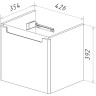 Тумба LEMARK BUNO MINI 45 см под раковину, подвесная,1 ящик, белый глянец