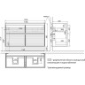 Тумба LEMARK COMBI 125 см под 2 раковины, подвесная/напольная, 4 ящика, фасад Бетон, корпус белый глянец