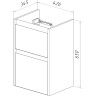 Тумба LEMARK COMBI 45 см под раковину, подвесная/напольная, 2 ящика, белый глянец